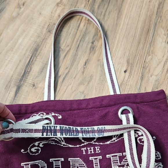 Vintage Victoria's Secret Pink Tote Bag - Purple Burgandy And Cream - Picture 6 of 15